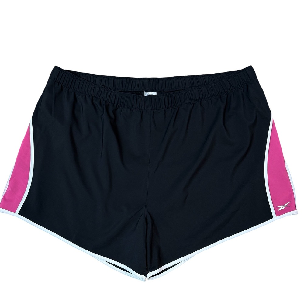 Reebok Women's Black/Seta Proud Pink NEW Training Shorts w/ Brief 4X #446 - Picture 1 of 7